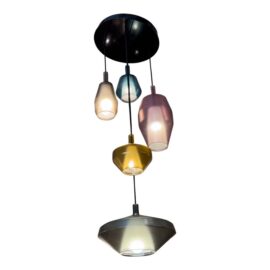 Umberto Asnago for Penta Borosilicate Glass Hanging Light Fixture. Original Price: $5,700