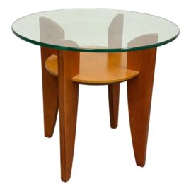 InHouse Glass + Wood Side Table