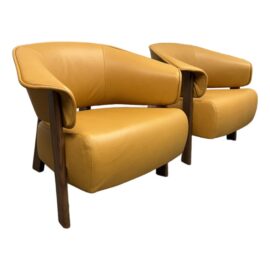 Patricia Urquiola for Cassina Back Wing Lounge Chairs, Pair. Original Price: $11,740
