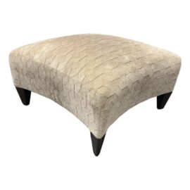 Custom Design Taupe Chenille Patterned Ottoman. Original Pric : $1,500