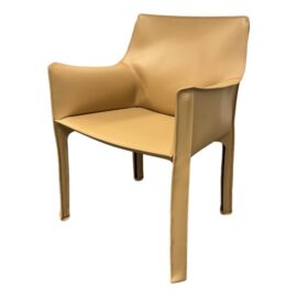 Mario Bellino for Cassina Cognac Saddle Leather Arm Chair. Original Price: $4,000