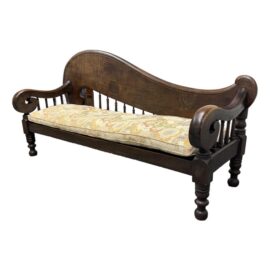 Queen Lili‘uokalani Hawaiian Koa Clef Bench, Antique