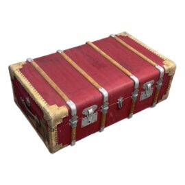 Early 20th Century Red Travel Trunk