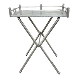 Vintage Brushed Aluminum Bar/Beverage Tray Table