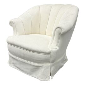 Vintage Cream Chenille Lounge Chair
