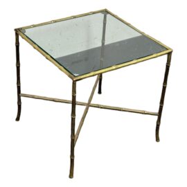 Vintage Regency Inspired Faux Bamboo Side Table
