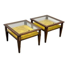 Vintage Brandt Display Curio Side Tables, Pair