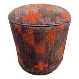 Custom Kilim Blanket Wrapped Ottoman