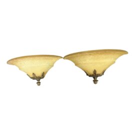 Neoclassical Inspired Frosted Glass Wall Sconces, Pair. Original Price: $900