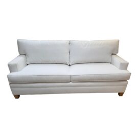 Sunrise Home + Hickory Chair Company White Velvet Sofa. Original Price: $4,000