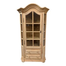 Rustic Pine Curio Corner Cabinet