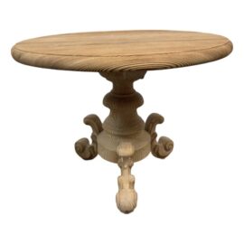 French Style Raw Pine Wood Side Table