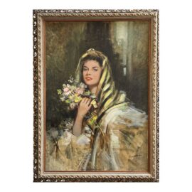 G. Giovanetti's Portrait of a Woman Oil Painting, Original