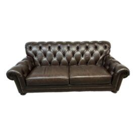Ethan Allen Chadwick Tufted Leather Sofa. Original Price $6,000