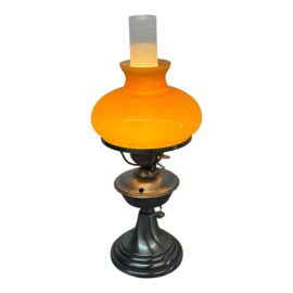 Vintage Style Metal Table Lamp + Glass Chimney Shade