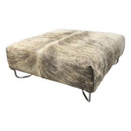 Cb2 Lotus Brazilian Hide on Hair Organic Modern Ottoman
