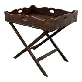 Late 20th Century Vintage Butler Tray + Stand