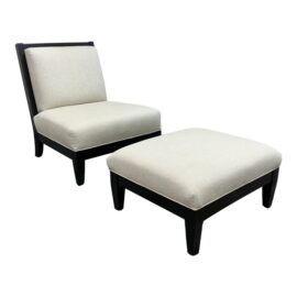 McCreary Modern Armless Lounge Chair + Ottoman. Original Price: $1,800