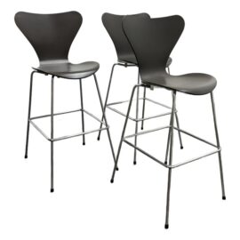 Arne Jacobsen for Fritz Hansen Series 7 Barstools, Set of Three. Original Price: $2,760