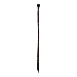 Hand Carved Afghanistan Wood + Mother of Pearl Inlaid Walking Stick
