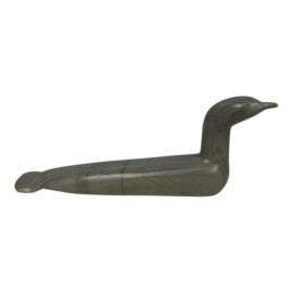 Carved Stone Loon Sculpture