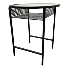 Contemporary Round Black Metal Side Table