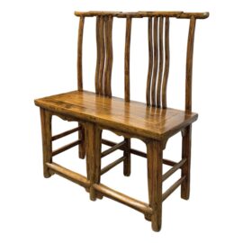 Antique Shanxi Lacquer Elm Double Side Bench