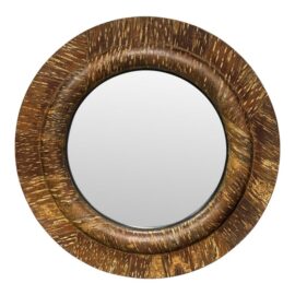 Pottery Barn Round Bark Wood Mirror. Original Price: $160