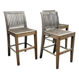 Westminister Outdoor Teak Counter Stools, Set of Three. Originla Price $2,076