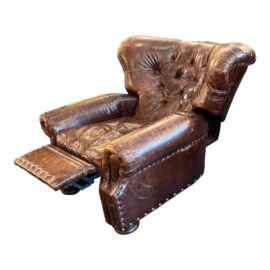 Restoration Hardware Churchill Leather Reclining Club Chair. Original Price: $3,600