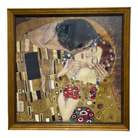Gustav Klimt's "The Kiss" Custom Framed Print