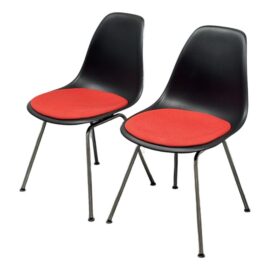 Charles + Ray Eames for Herman Miller Molded Side Chairs + Seat Pads, Pair. Original Price: $1,400