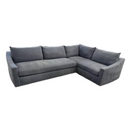 Verellen Custom Two Piece Navy Blue Duke Sectional. Original Price: $16,000