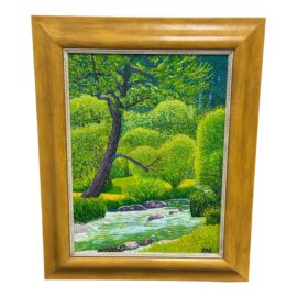 Circa 1997 Zwettl River at Syrafeld Painting by Peter Apolonius Etzer