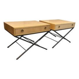 Circa 1990's Drexel Heritage Maple Wood Nightstands, Pair