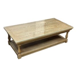 Wisteria French Country Oak Coffee Table + Glass