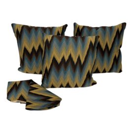 Malini Lightning Blue Cushion Pillows, Set of Three + Bonus Cover. Original Price: $175