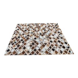 10ft 1in × 13ft 10in Custom Diamond Abstract Hair on Hide Rug. Original Price: $4,500
