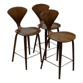 Norman Cherner Bentwood Counter Stools, Set of Three. Original Price: $3,100