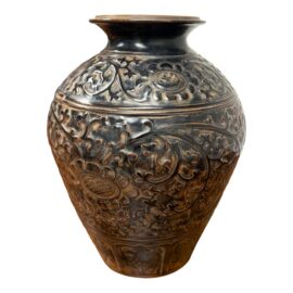Floral Texturized Ceramic Vase