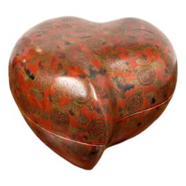 Vintage Chinese Lacquered Heart Shape Box