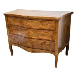 Antique Italian Rococo Walnut + Burl Commode. Original Price: $21,500
