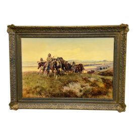 Charles Marion Russell “In Enemy Territory” Print, Framed