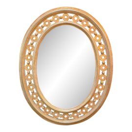 Carved + Gilt Oval Wall Mirror