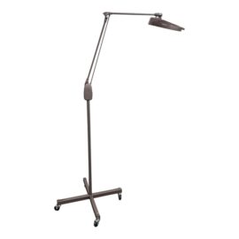 Dazor Rolling With Floating Arm and Magnifying Floor Lamp, Industrial