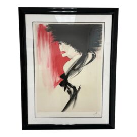 Circa 1990 Fashion Illustrator René Gruau "La Belle en Noir" Artist Proof, Framed