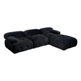 Mario Bellini Style Modular L Shaped Sectional Sofa With Ottoman, Black. Original Price: $1,300