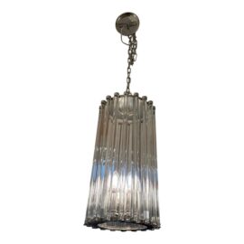 Robert Abbey Cole Nickel + Glass Rod 5 Light Pendant. Original Price: $1,040
