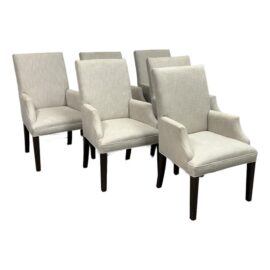 Restoration Hardware Ella Dining Arm Chairs, Set of Six. Original Price: $5,550