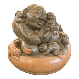 Antique Japanese Carved Boxwood Fertility Sculpture